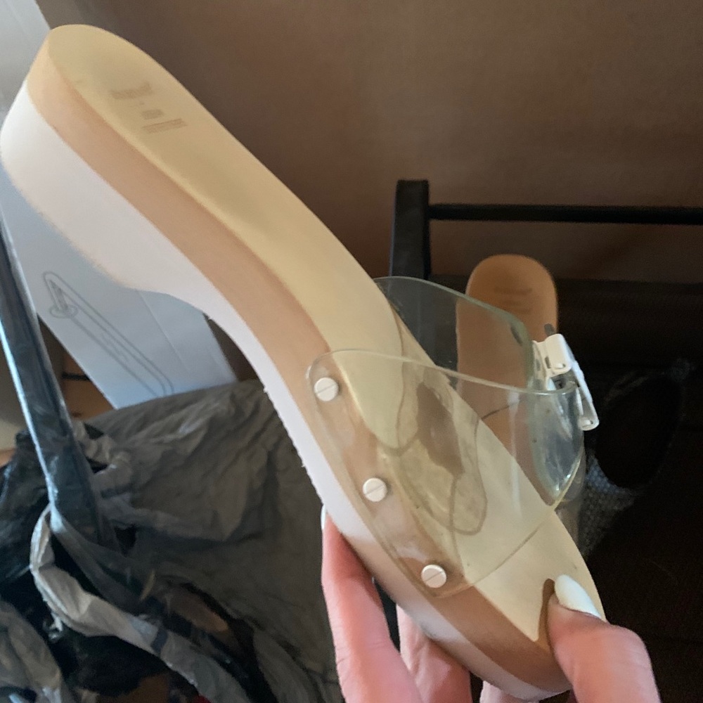 UO x Dr. Scholls Clear Wooden Sandal SOLD OUT - Picture 2 of 3